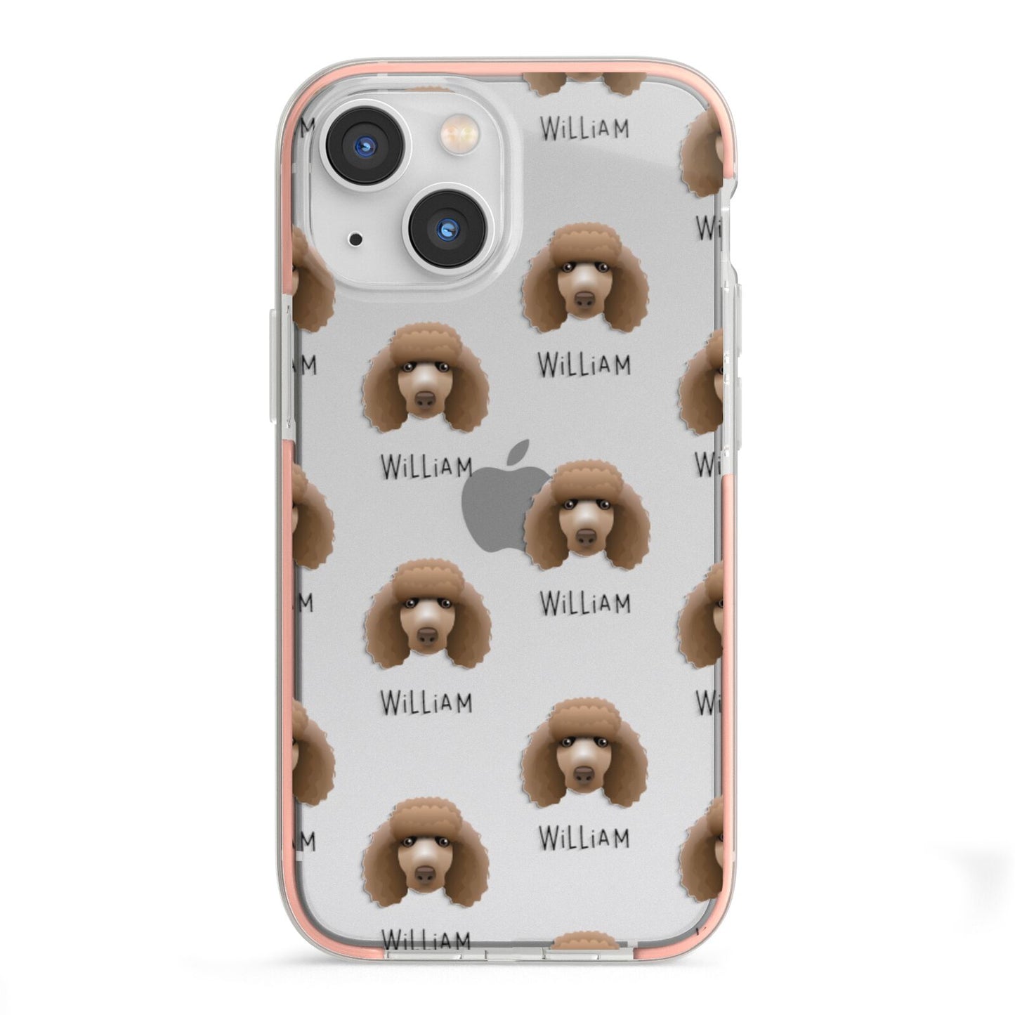 Poodle Icon with Name iPhone 13 Mini TPU Impact Case with Pink Edges