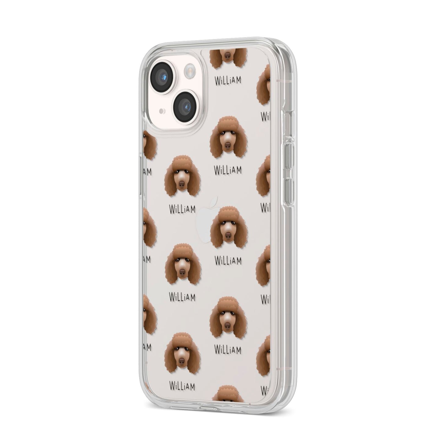 Poodle Icon with Name iPhone 14 Clear Tough Case Starlight Angled Image