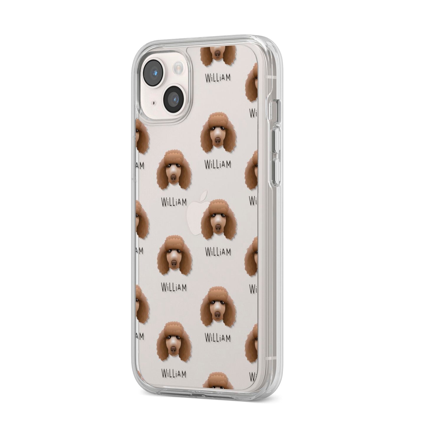 Poodle Icon with Name iPhone 14 Plus Clear Tough Case Starlight Angled Image