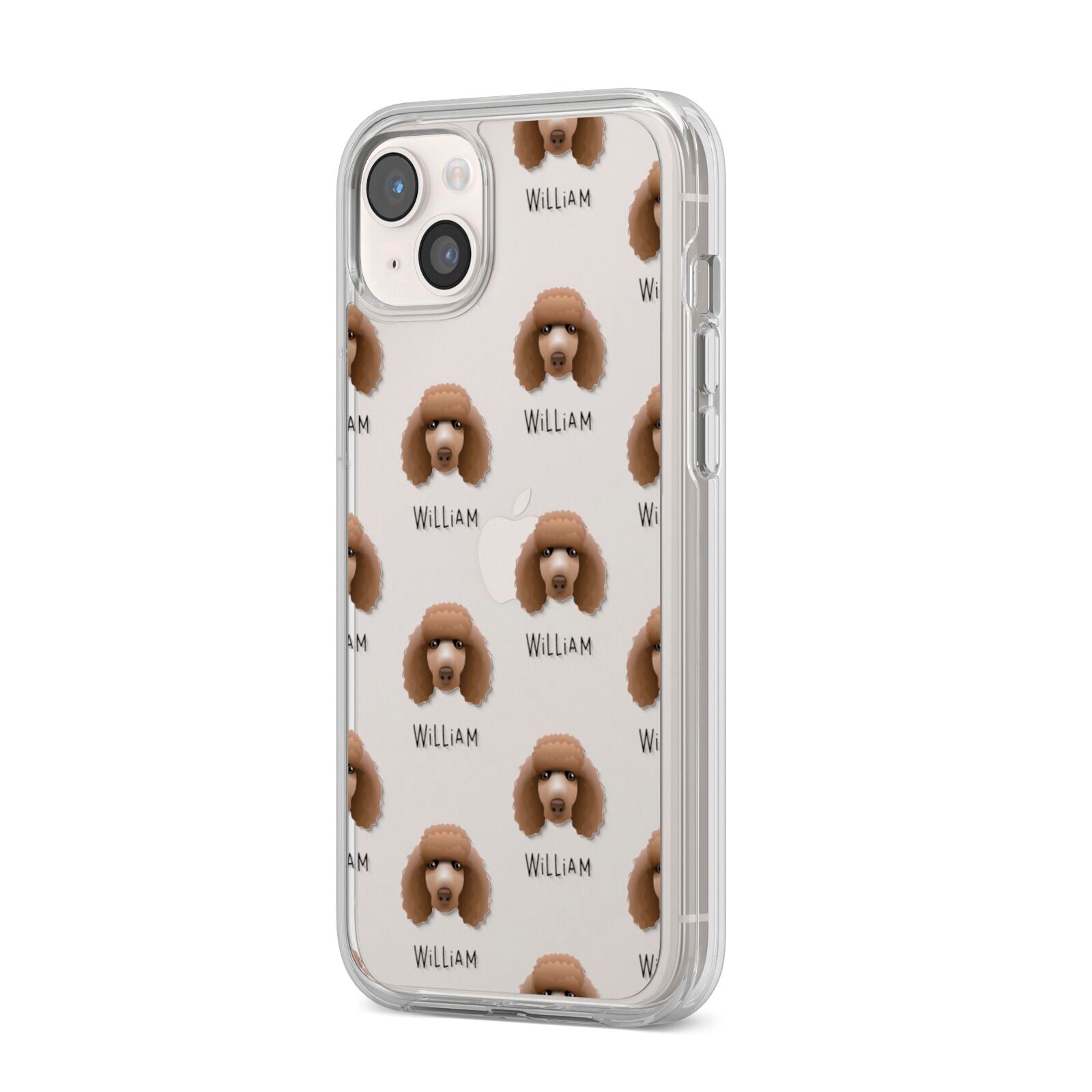 Poodle Icon with Name iPhone 14 Plus Clear Tough Case Starlight Angled Image