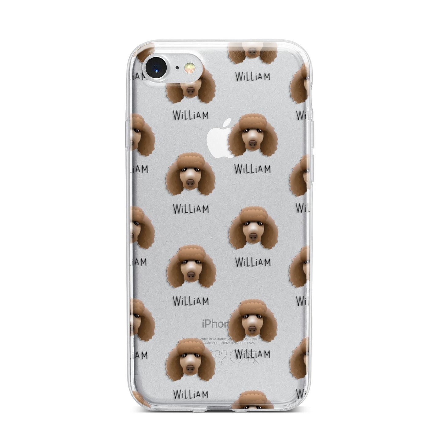 Poodle Icon with Name iPhone 7 Bumper Case on Silver iPhone