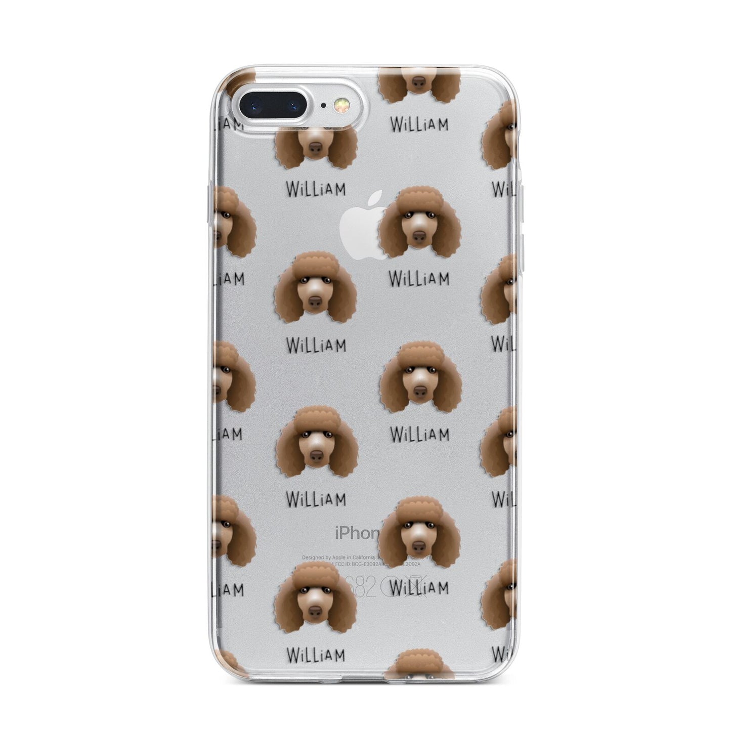 Poodle Icon with Name iPhone 7 Plus Bumper Case on Silver iPhone