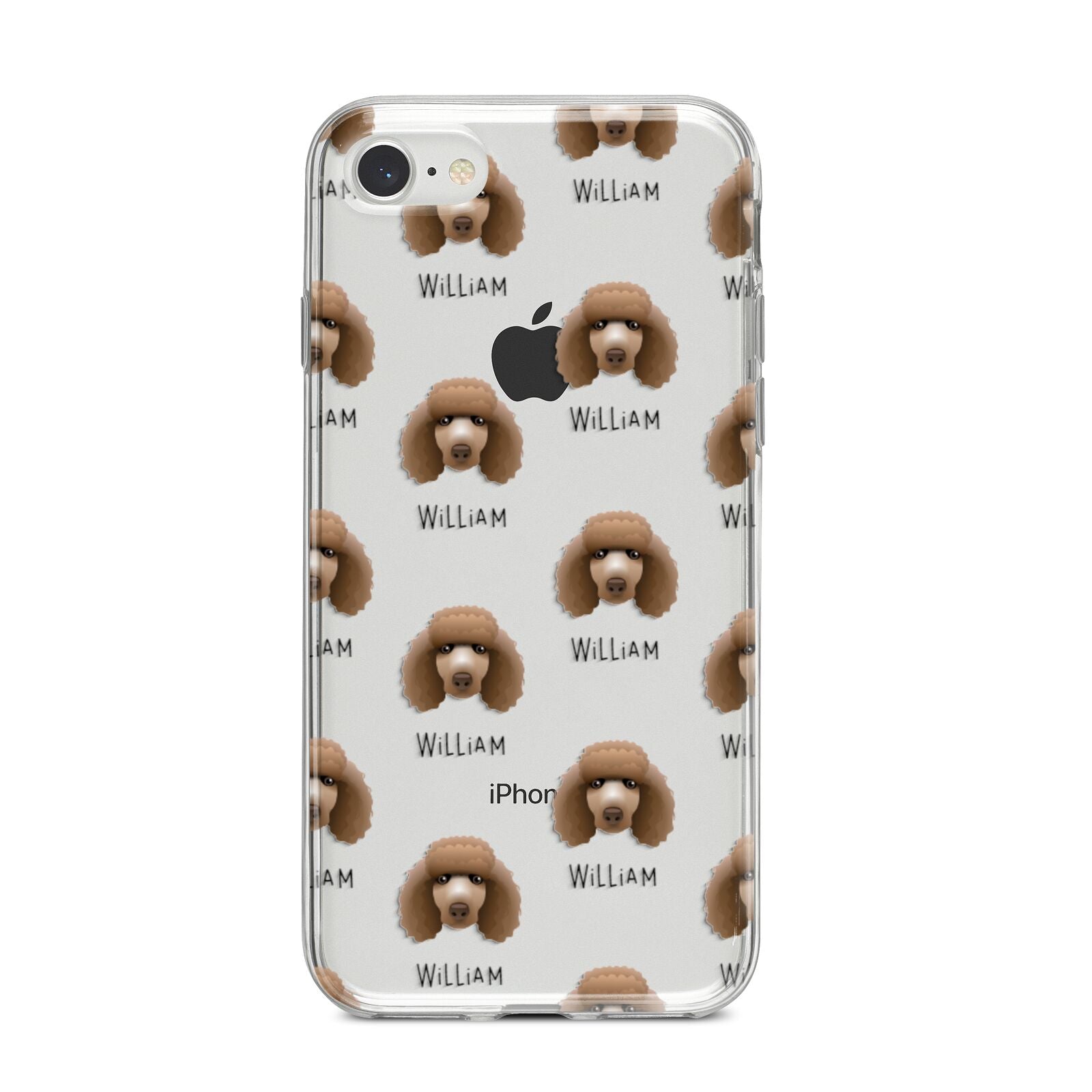 Poodle Icon with Name iPhone 8 Bumper Case on Silver iPhone