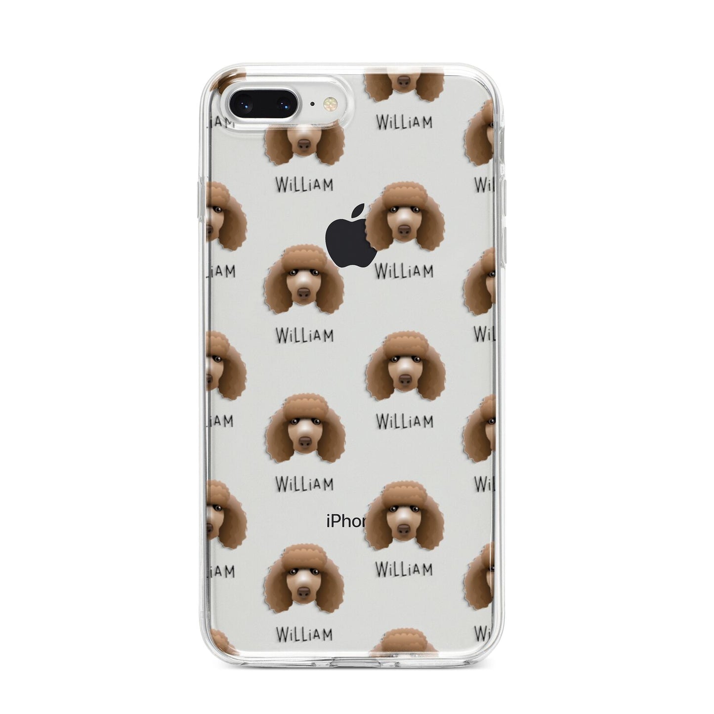 Poodle Icon with Name iPhone 8 Plus Bumper Case on Silver iPhone