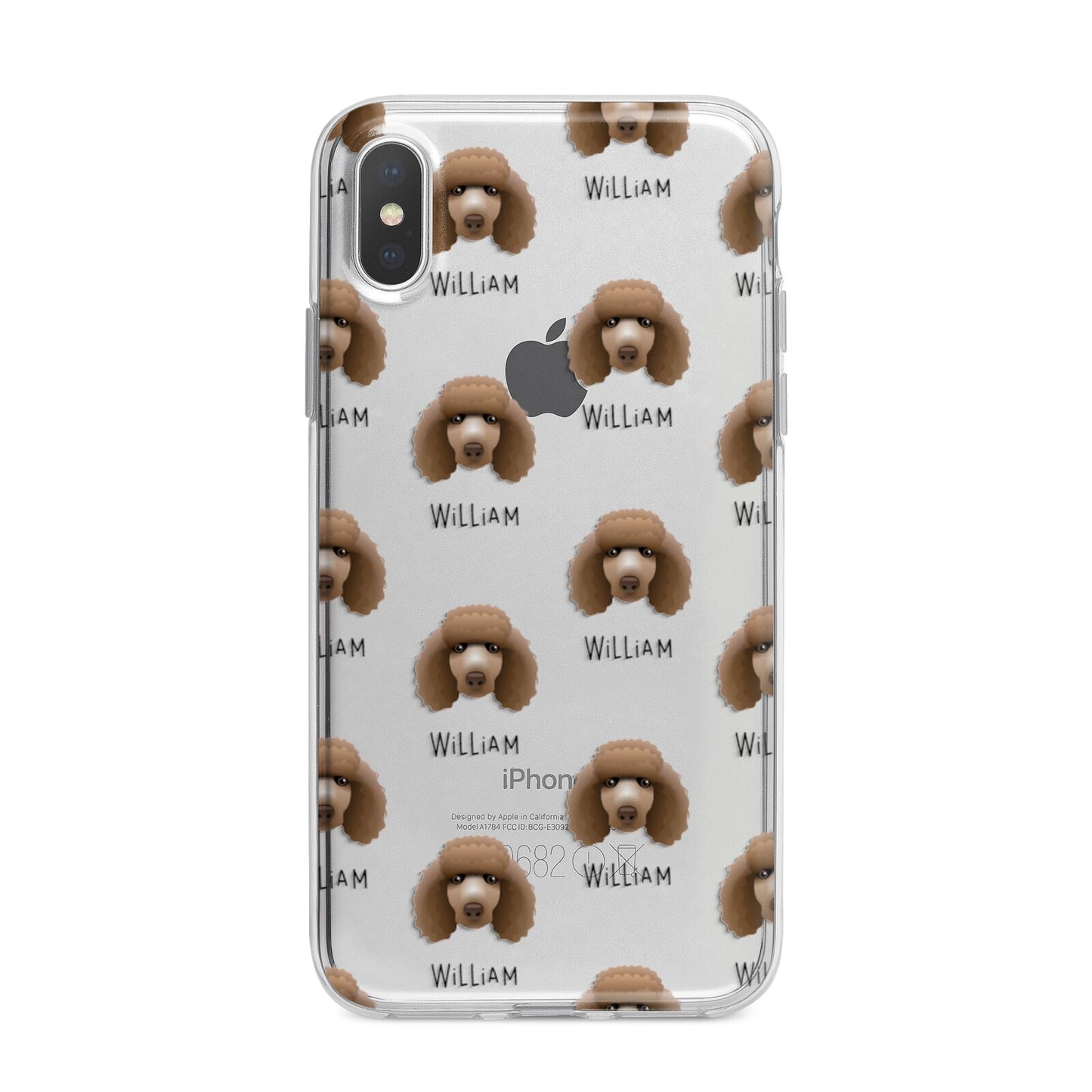 Poodle Icon with Name iPhone X Bumper Case on Silver iPhone Alternative Image 1