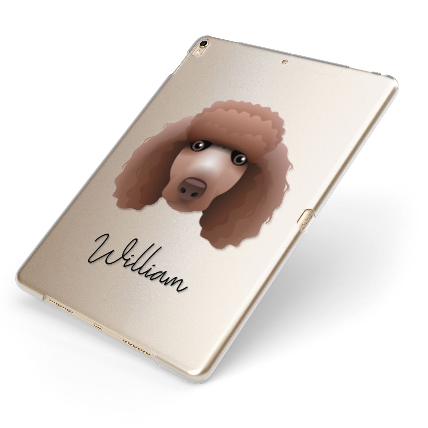 Poodle Personalised Apple iPad Case on Gold iPad Side View