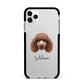 Poodle Personalised Apple iPhone 11 Pro Max in Silver with Black Impact Case