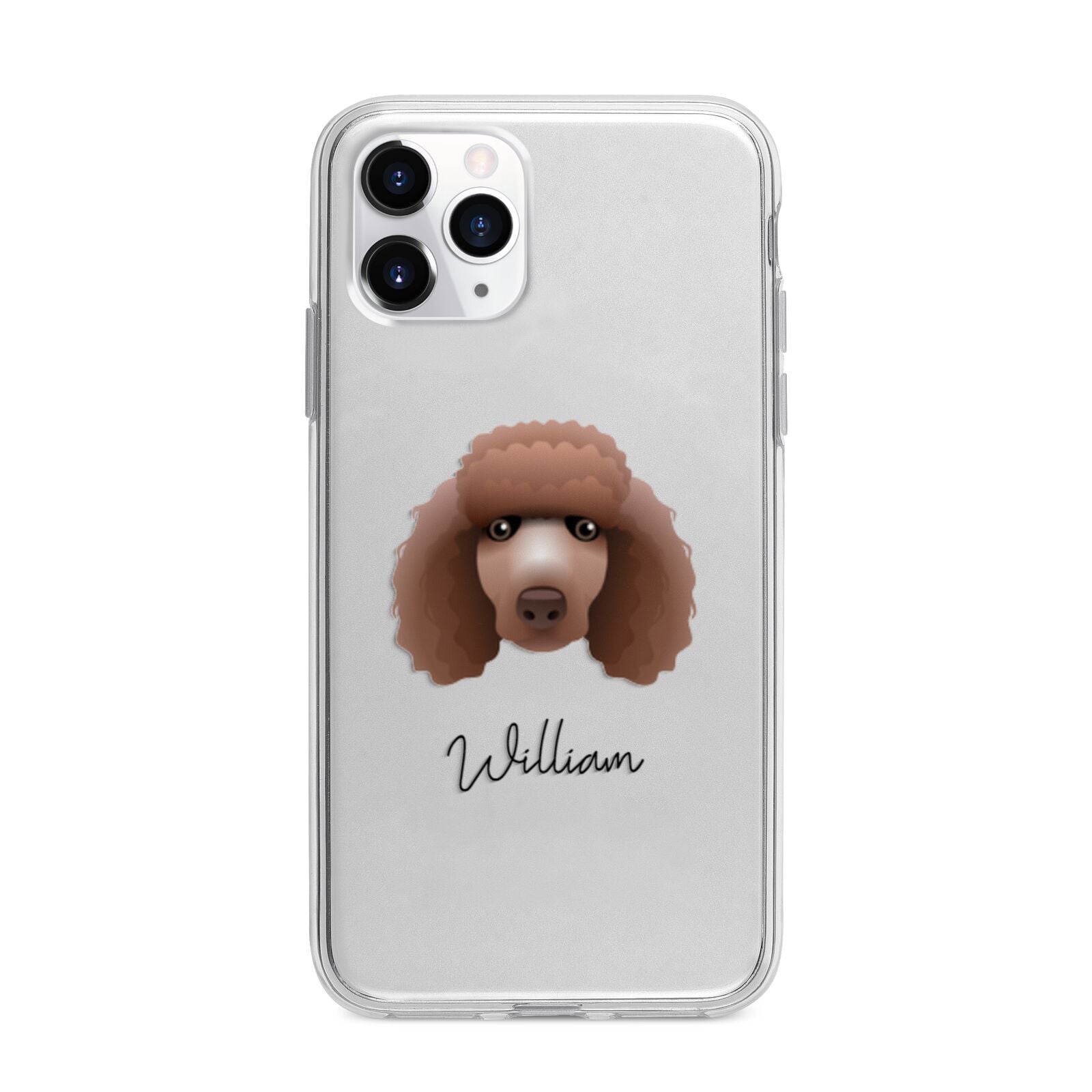 Poodle Personalised Apple iPhone 11 Pro Max in Silver with Bumper Case