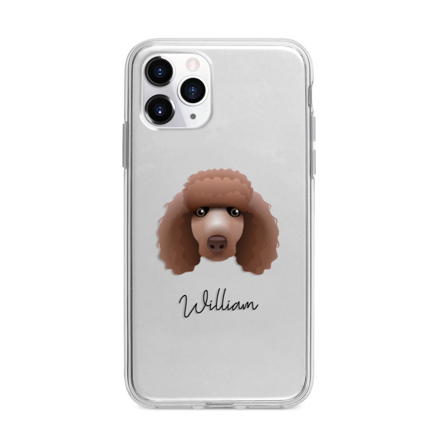 Poodle Personalised Apple iPhone 11 Pro Max in Silver with Bumper Case