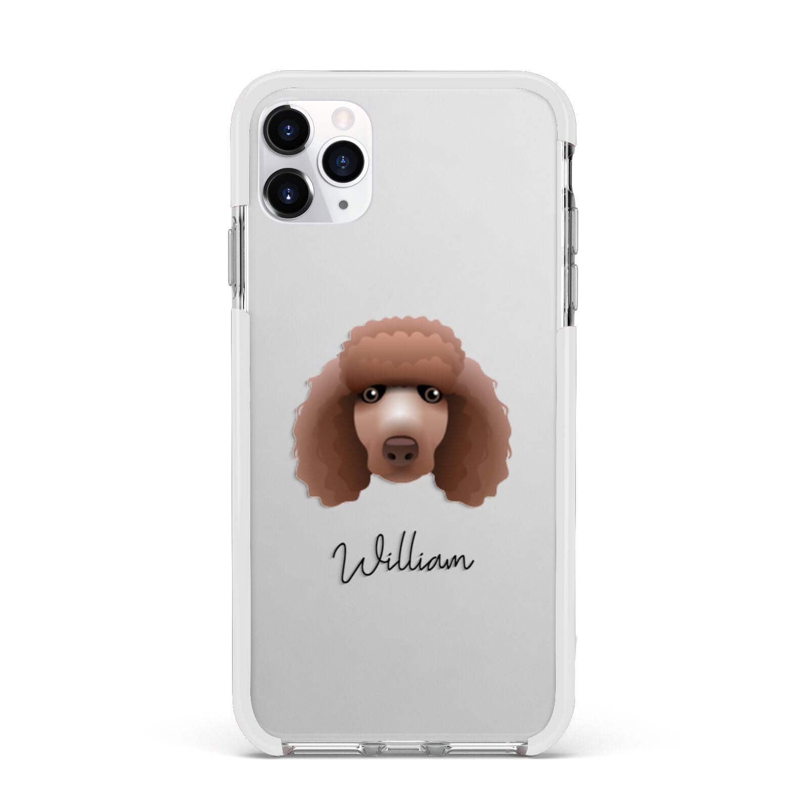 Poodle Personalised Apple iPhone 11 Pro Max in Silver with White Impact Case
