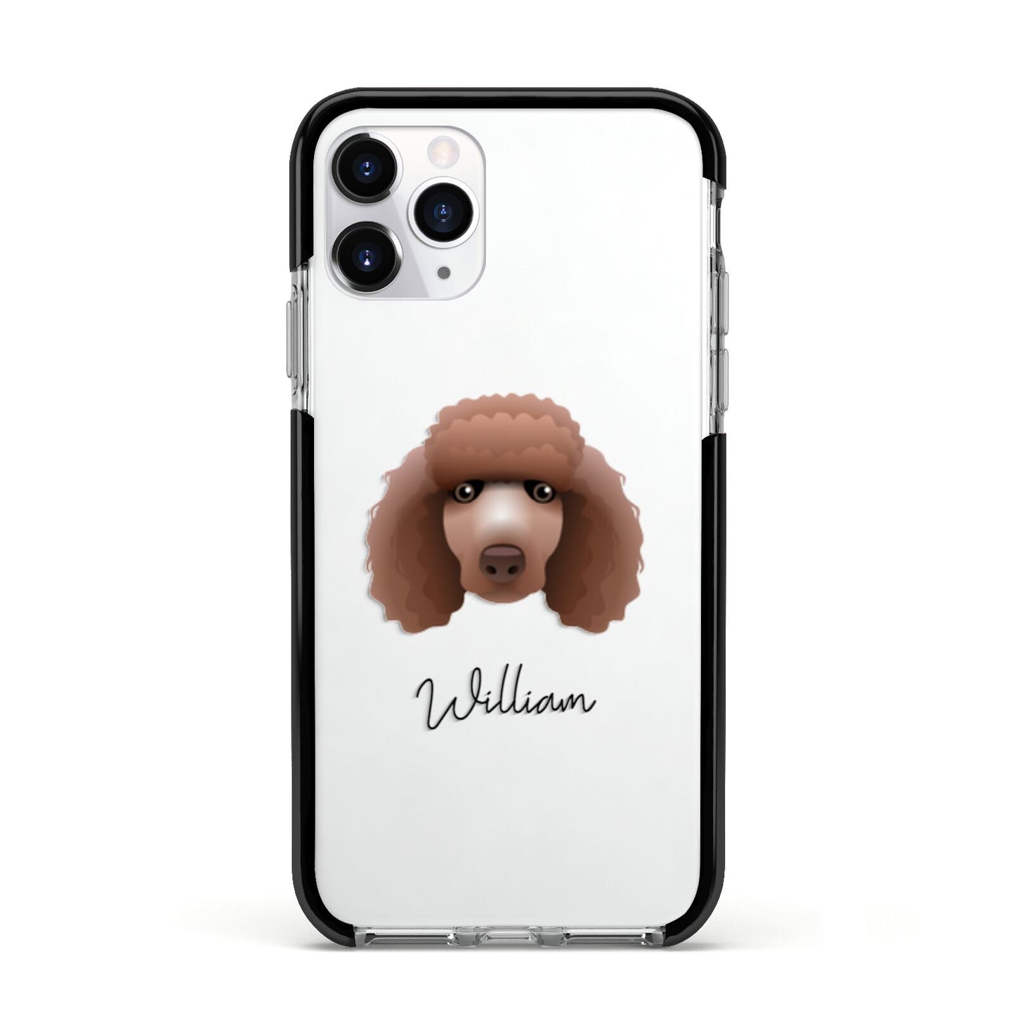 Poodle Personalised Apple iPhone 11 Pro in Silver with Black Impact Case