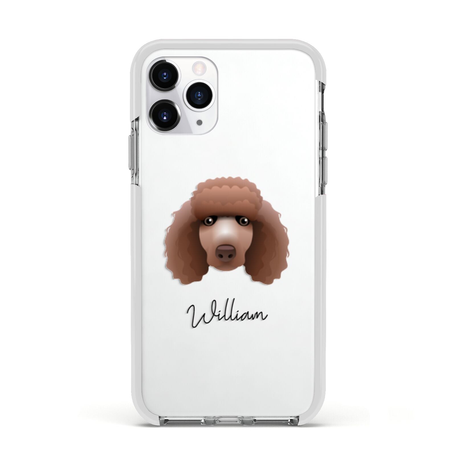 Poodle Personalised Apple iPhone 11 Pro in Silver with White Impact Case