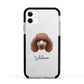 Poodle Personalised Apple iPhone 11 in White with Black Impact Case