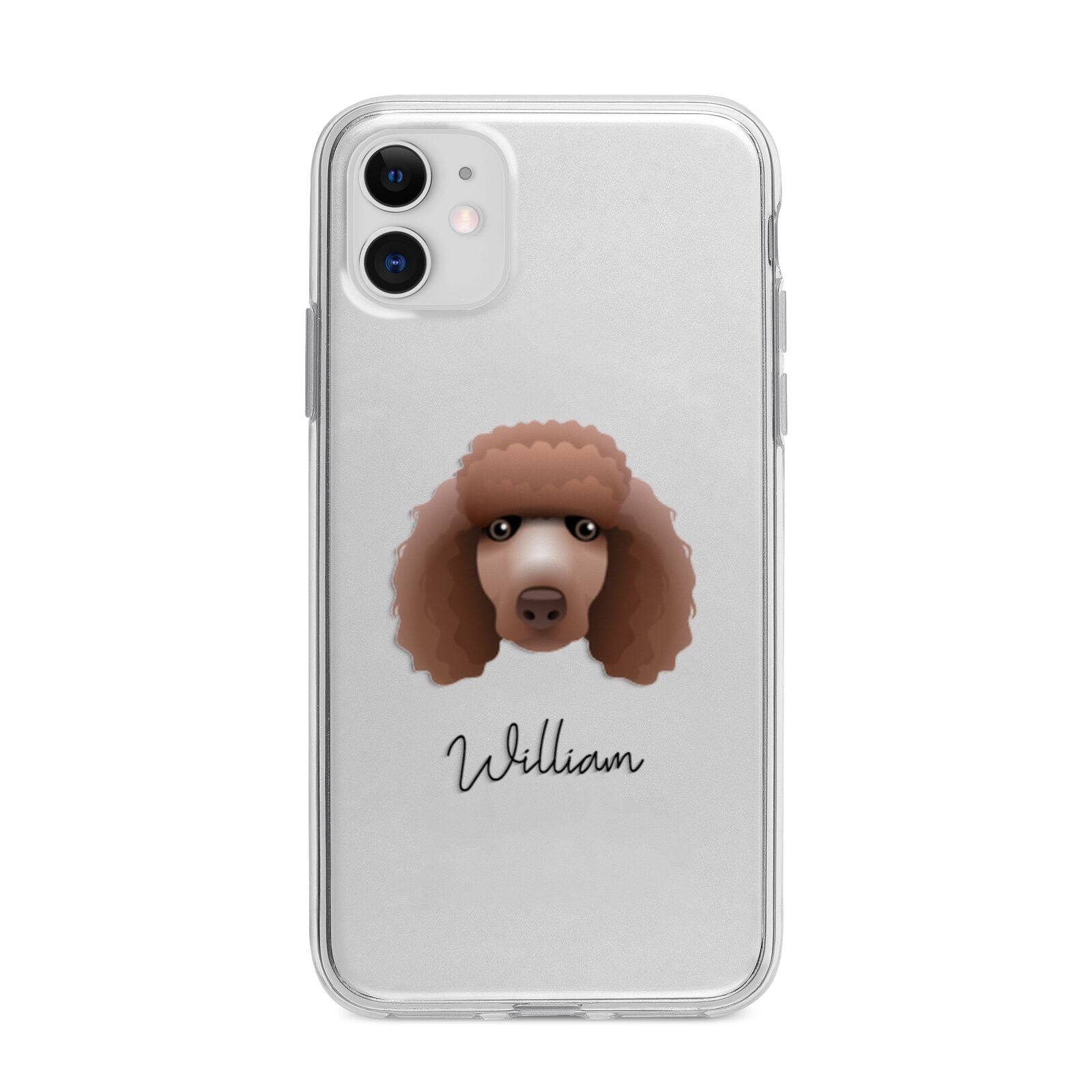 Poodle Personalised Apple iPhone 11 in White with Bumper Case