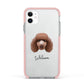 Poodle Personalised Apple iPhone 11 in White with Pink Impact Case