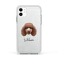 Poodle Personalised Apple iPhone 11 in White with White Impact Case