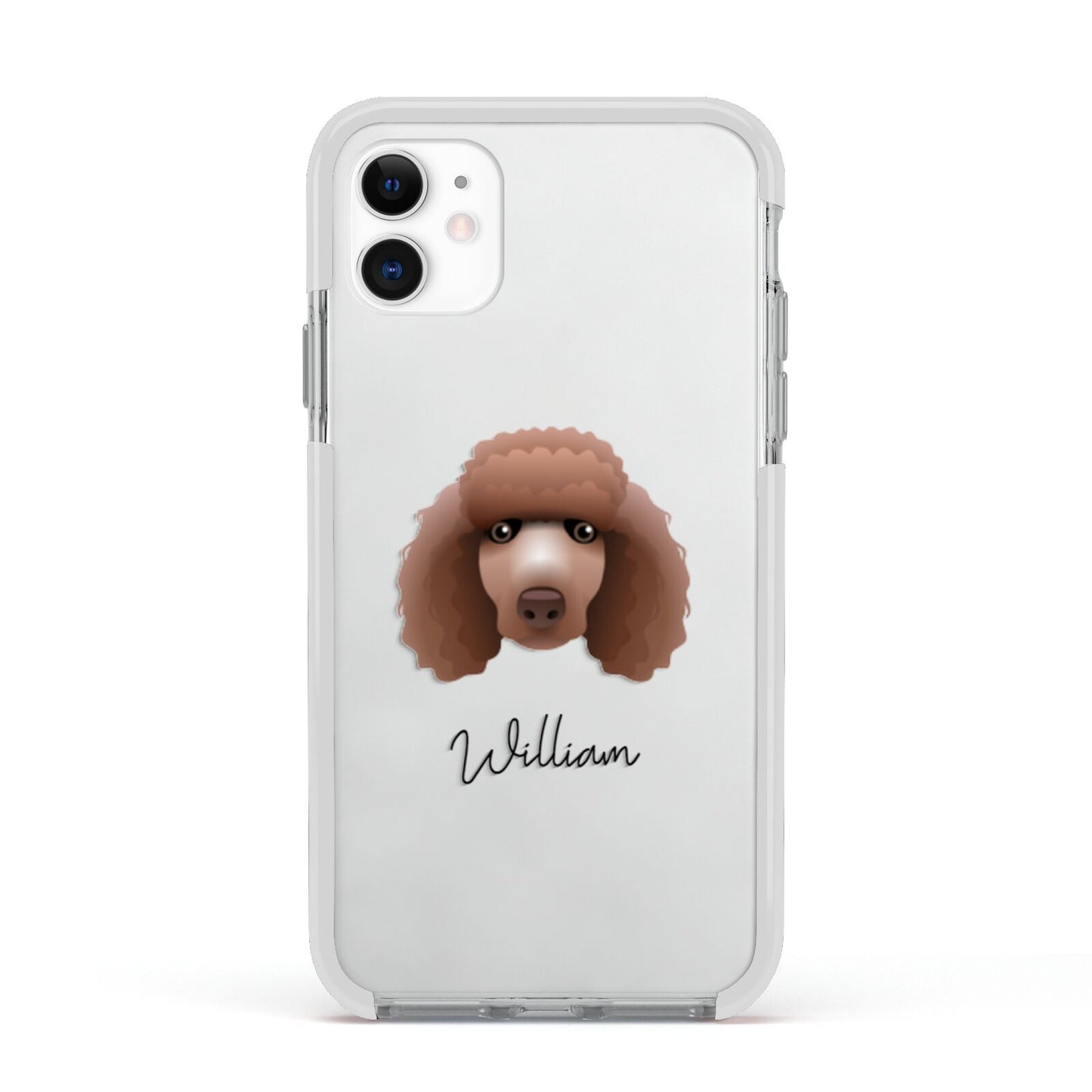 Poodle Personalised Apple iPhone 11 in White with White Impact Case