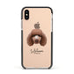 Poodle Personalised Apple iPhone Xs Impact Case Black Edge on Gold Phone