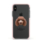 Poodle Personalised Apple iPhone Xs Impact Case Pink Edge on Black Phone