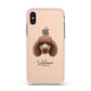 Poodle Personalised Apple iPhone Xs Impact Case Pink Edge on Gold Phone