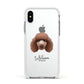 Poodle Personalised Apple iPhone Xs Impact Case White Edge on Silver Phone