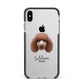 Poodle Personalised Apple iPhone Xs Max Impact Case Black Edge on Silver Phone