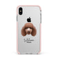 Poodle Personalised Apple iPhone Xs Max Impact Case Pink Edge on Silver Phone