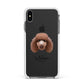 Poodle Personalised Apple iPhone Xs Max Impact Case White Edge on Black Phone
