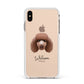 Poodle Personalised Apple iPhone Xs Max Impact Case White Edge on Gold Phone