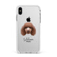Poodle Personalised Apple iPhone Xs Max Impact Case White Edge on Silver Phone