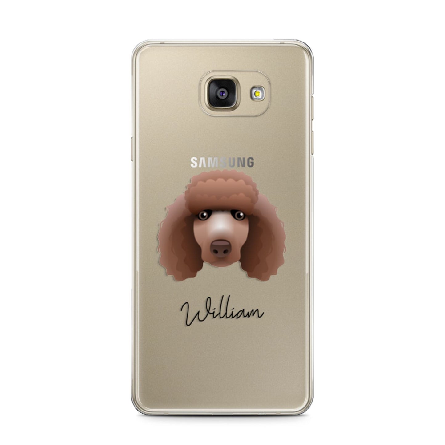 Poodle Personalised Samsung Galaxy A7 2016 Case on gold phone