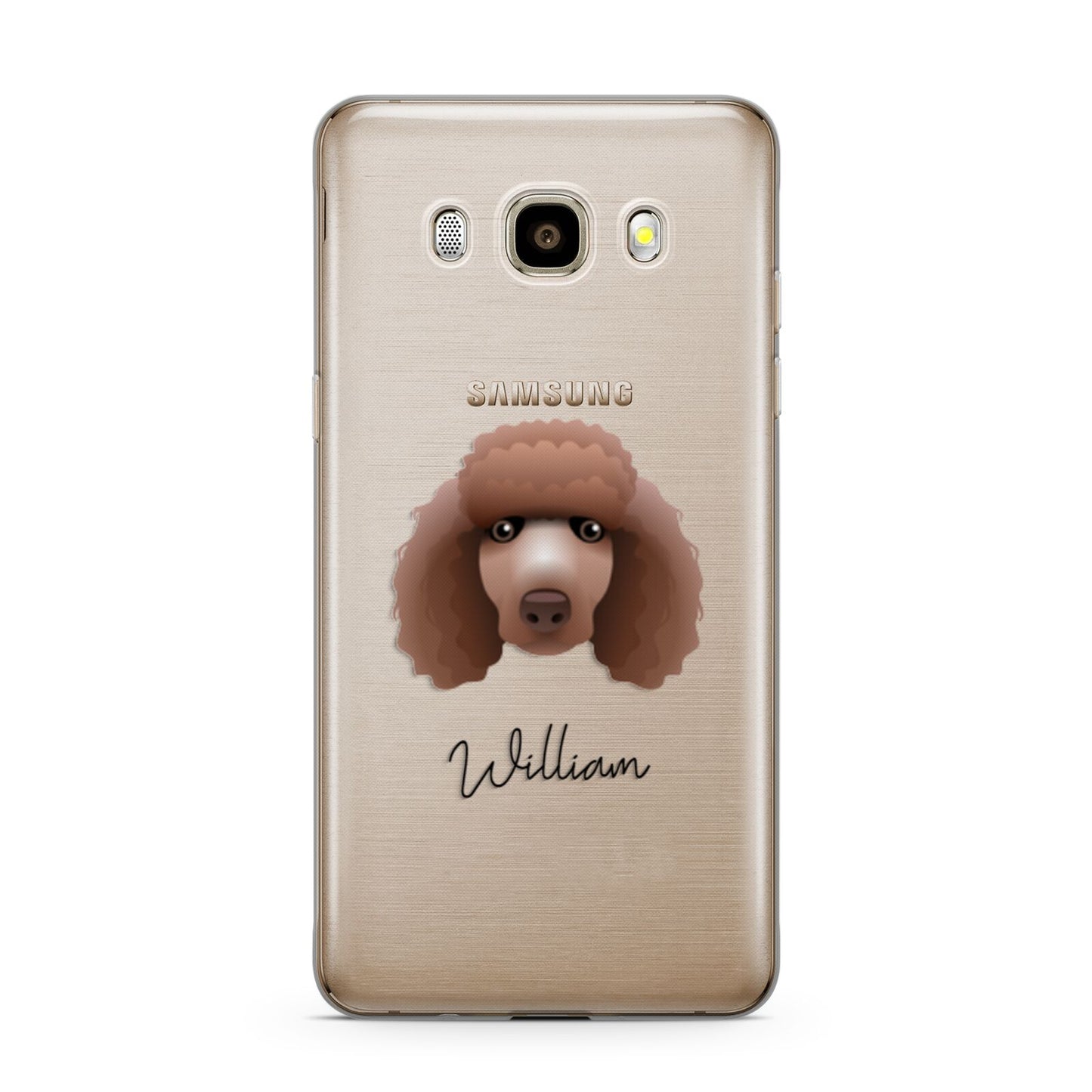 Poodle Personalised Samsung Galaxy J7 2016 Case on gold phone