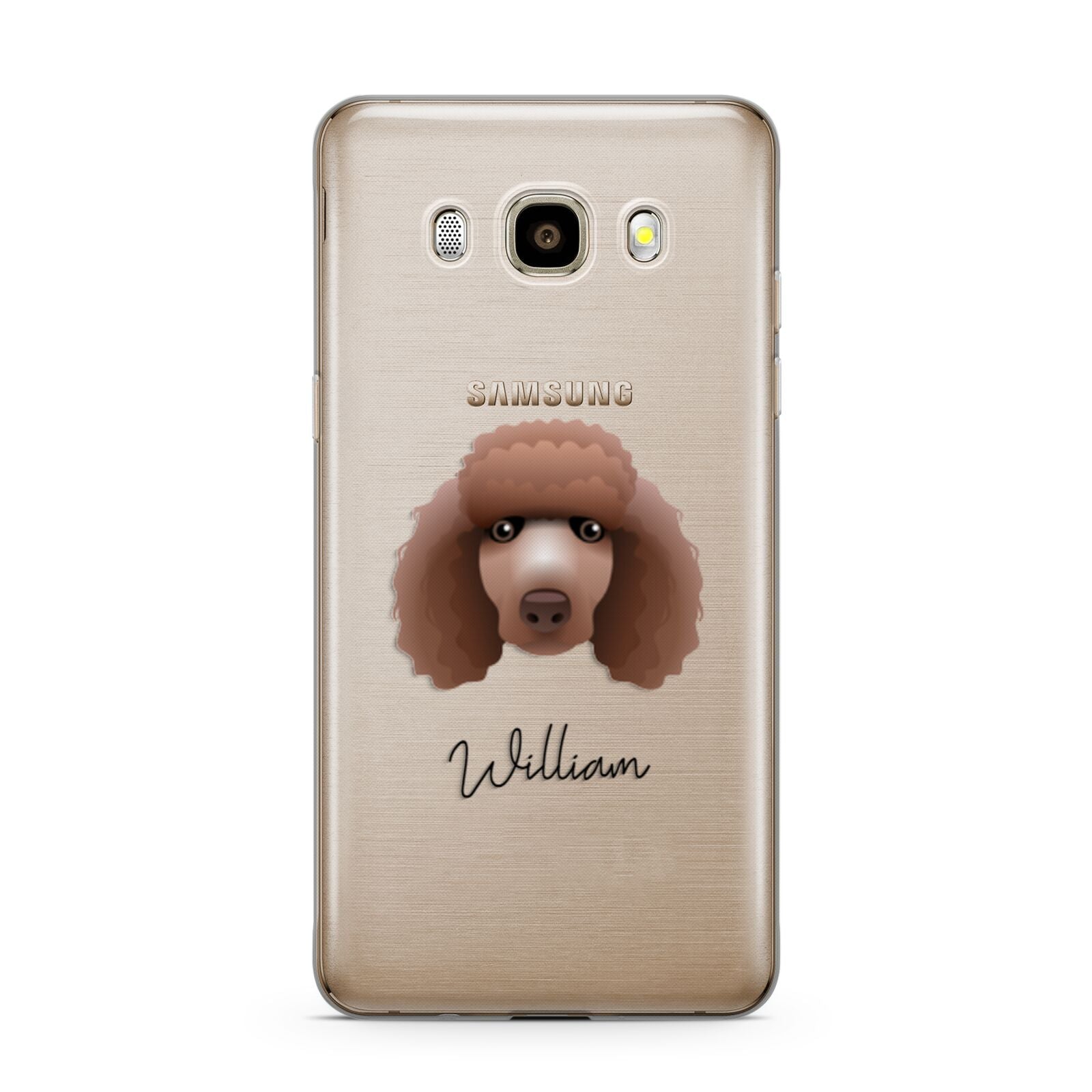 Poodle Personalised Samsung Galaxy J7 2016 Case on gold phone