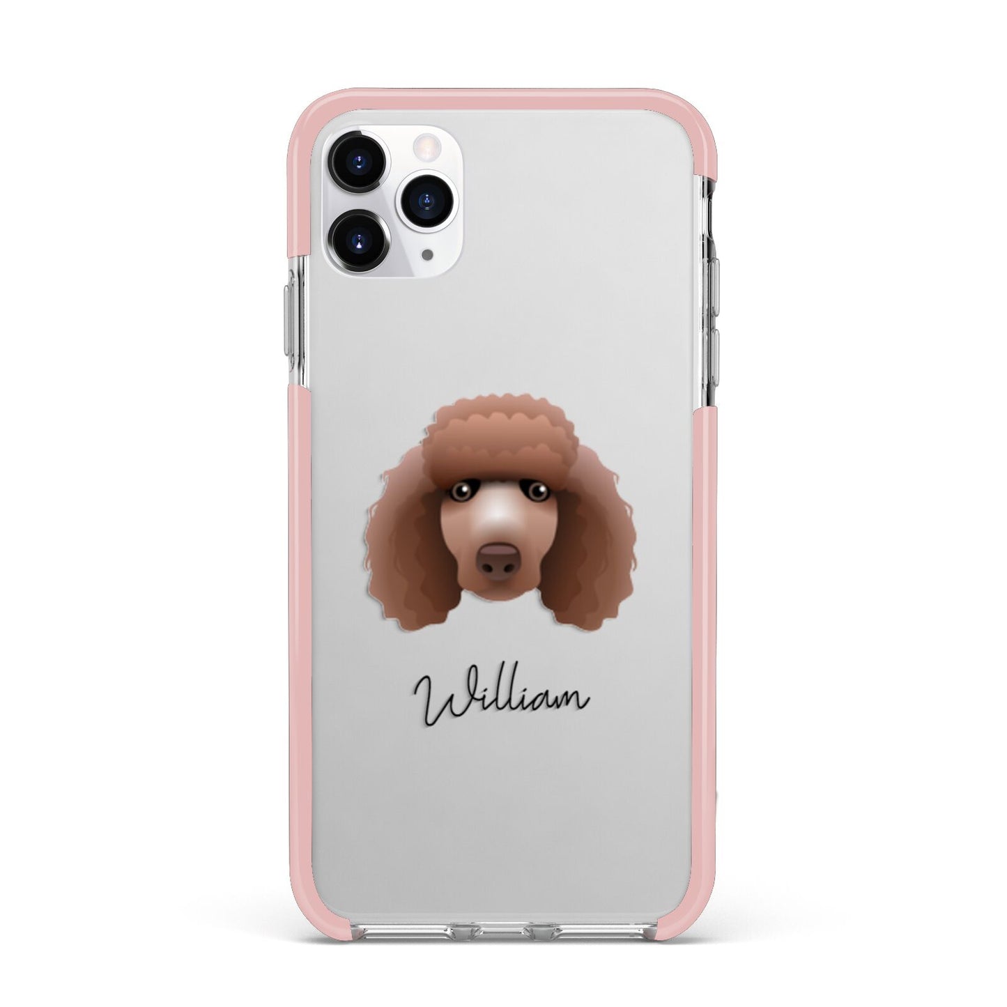 Poodle Personalised iPhone 11 Pro Max Impact Pink Edge Case