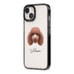 Poodle Personalised iPhone 13 Black Impact Case Side Angle on Silver phone