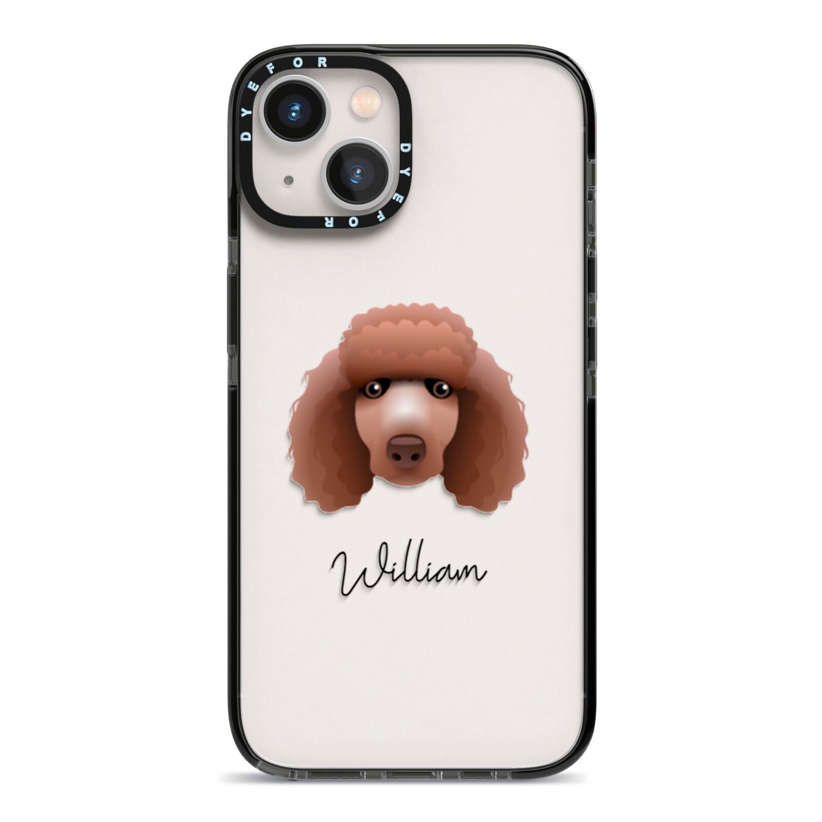 Poodle Personalised iPhone 13 Black Impact Case on Silver phone