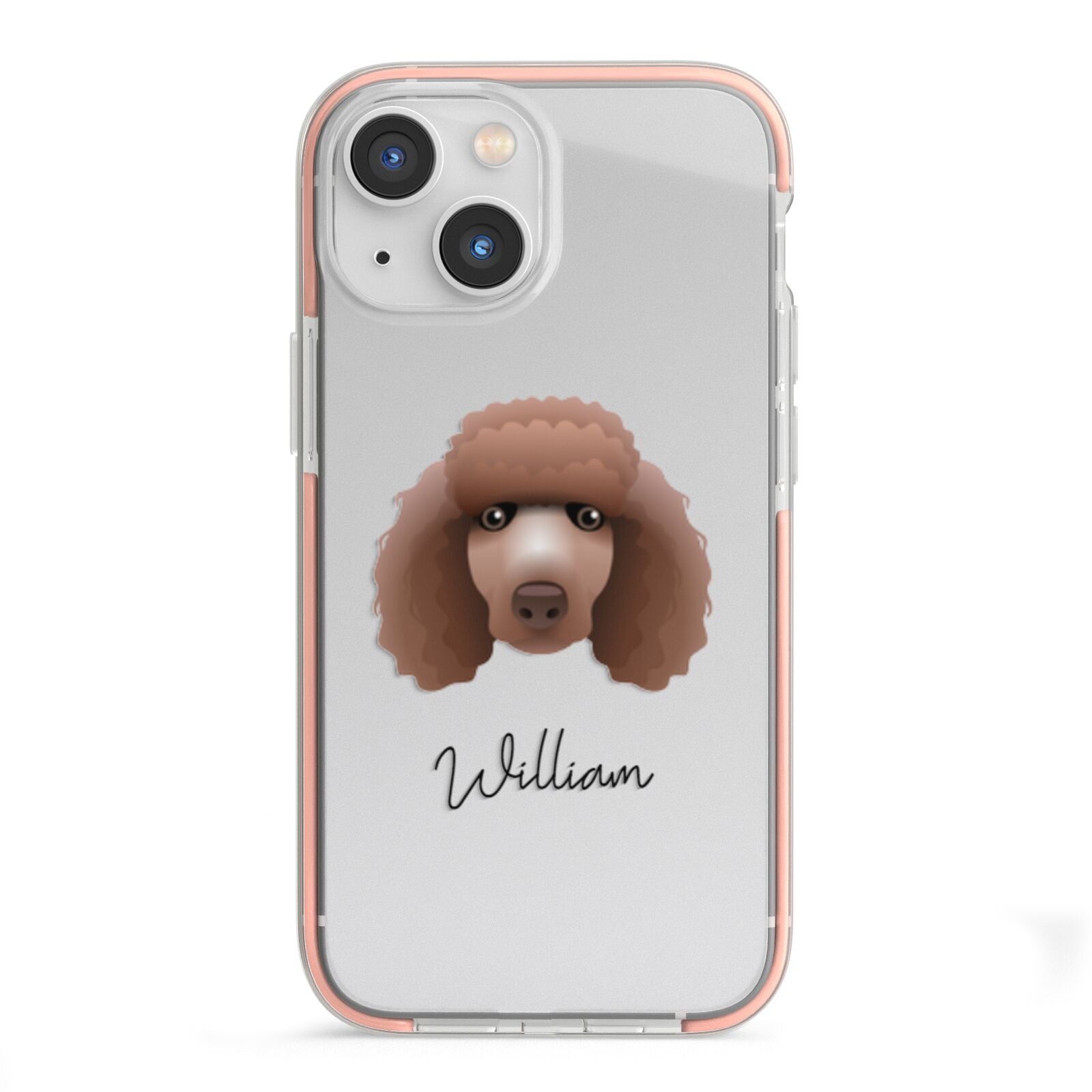 Poodle Personalised iPhone 13 Mini TPU Impact Case with Pink Edges