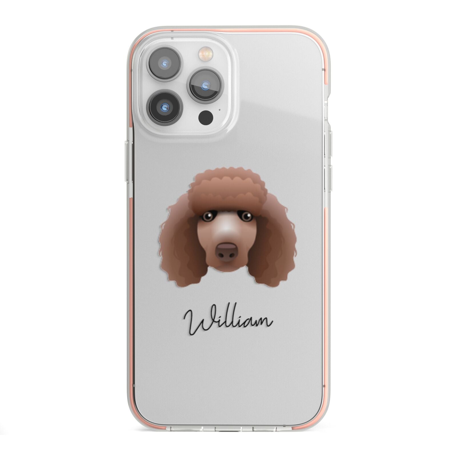 Poodle Personalised iPhone 13 Pro Max TPU Impact Case with Pink Edges