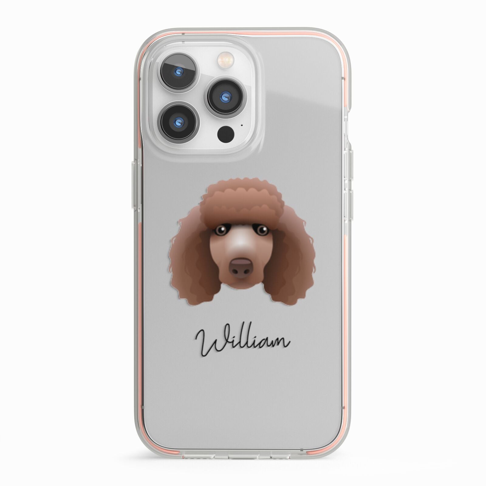 Poodle Personalised iPhone 13 Pro TPU Impact Case with Pink Edges