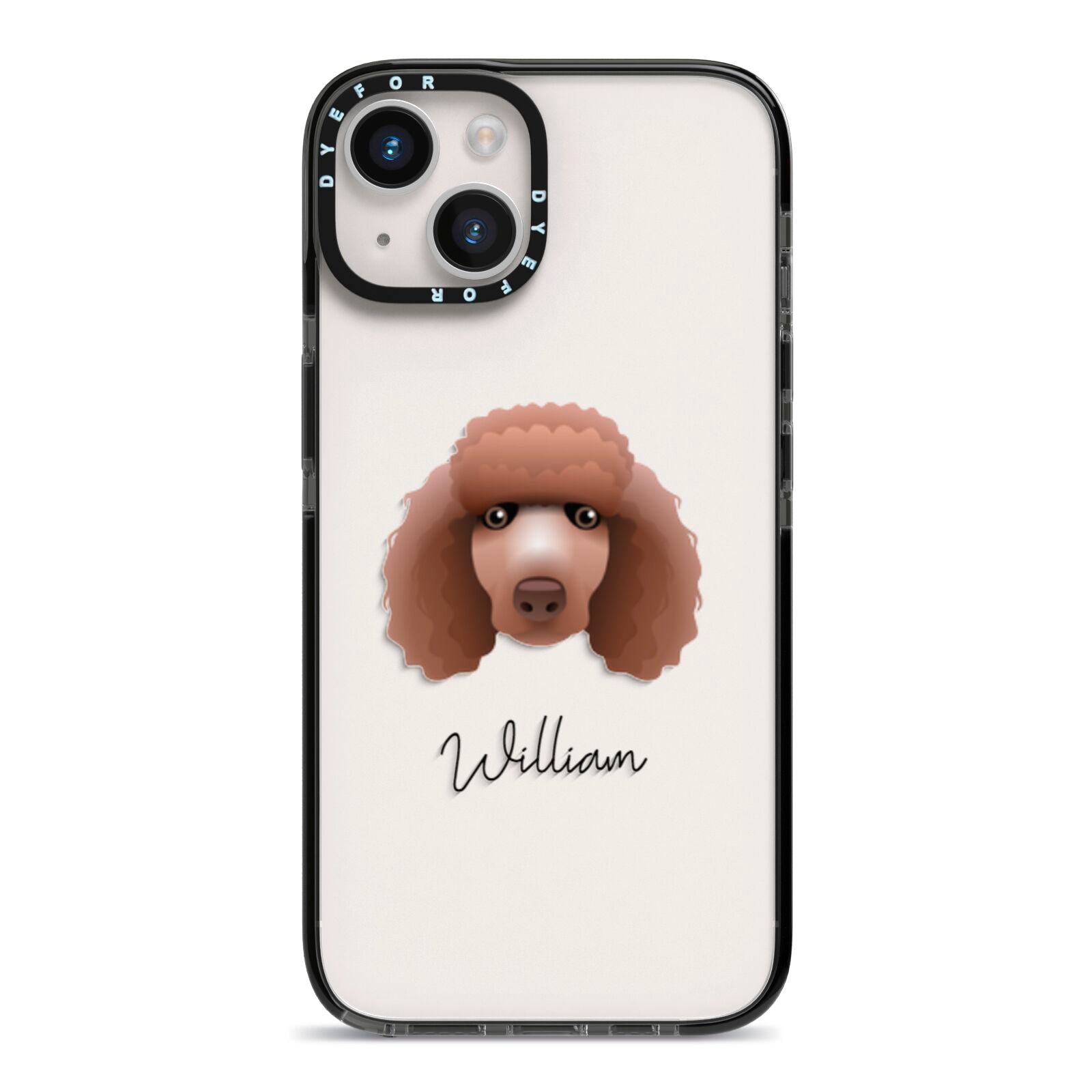 Poodle Personalised iPhone 14 Black Impact Case on Silver phone