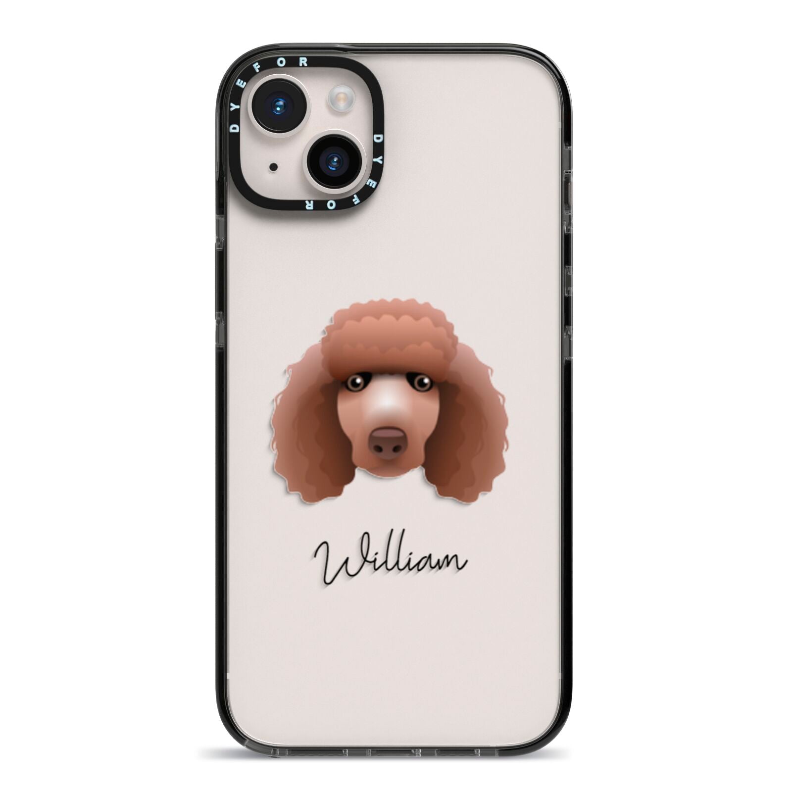 Poodle Personalised iPhone 14 Plus Black Impact Case on Silver phone