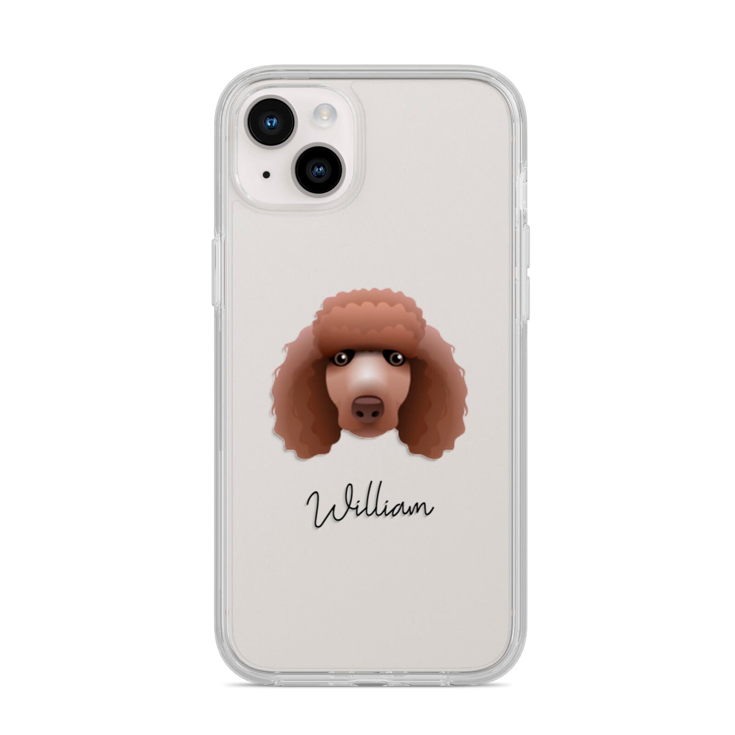 Poodle Personalised iPhone 14 Plus Clear Tough Case Starlight