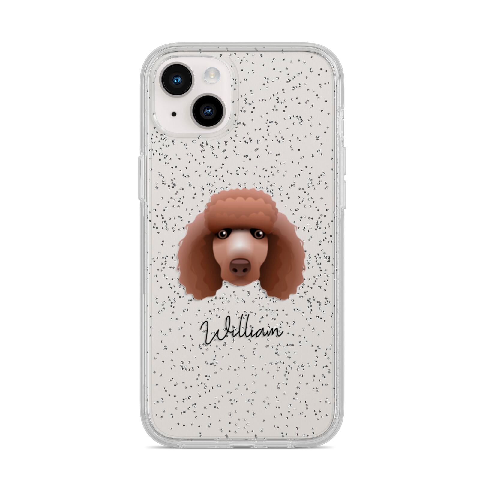 Poodle Personalised iPhone 14 Plus Glitter Tough Case Starlight