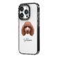 Poodle Personalised iPhone 14 Pro Black Impact Case Side Angle on Silver phone