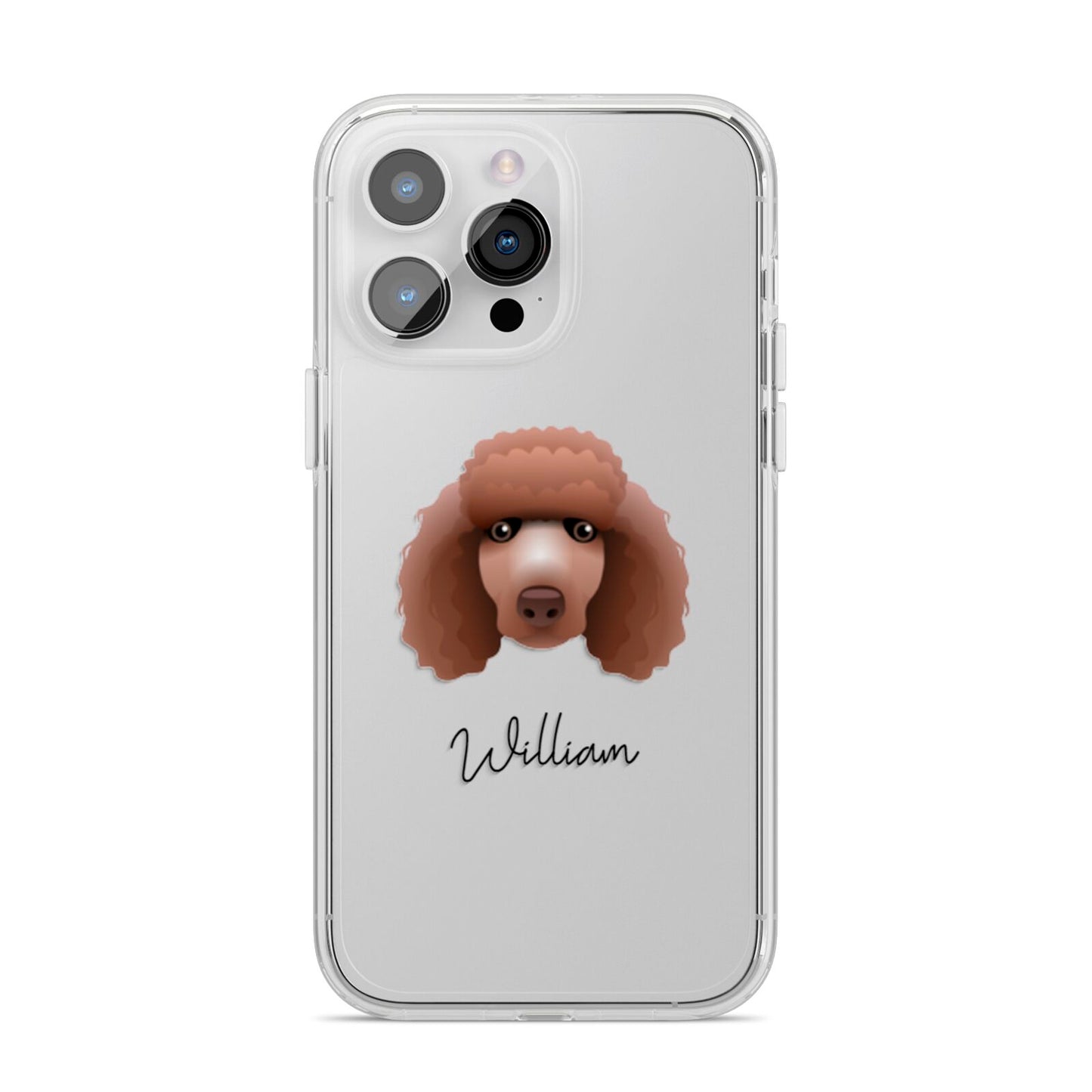Poodle Personalised iPhone 14 Pro Max Clear Tough Case Silver