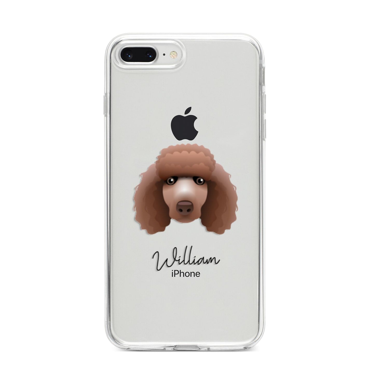 Poodle Personalised iPhone 8 Plus Bumper Case on Silver iPhone