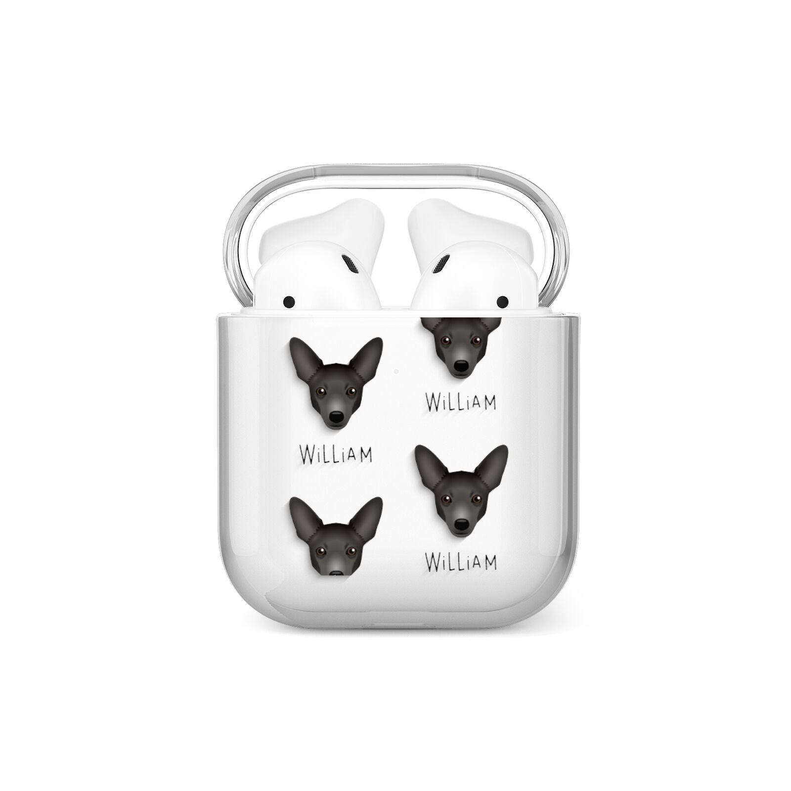 Portuguese Podengo Icon with Name AirPods Case
