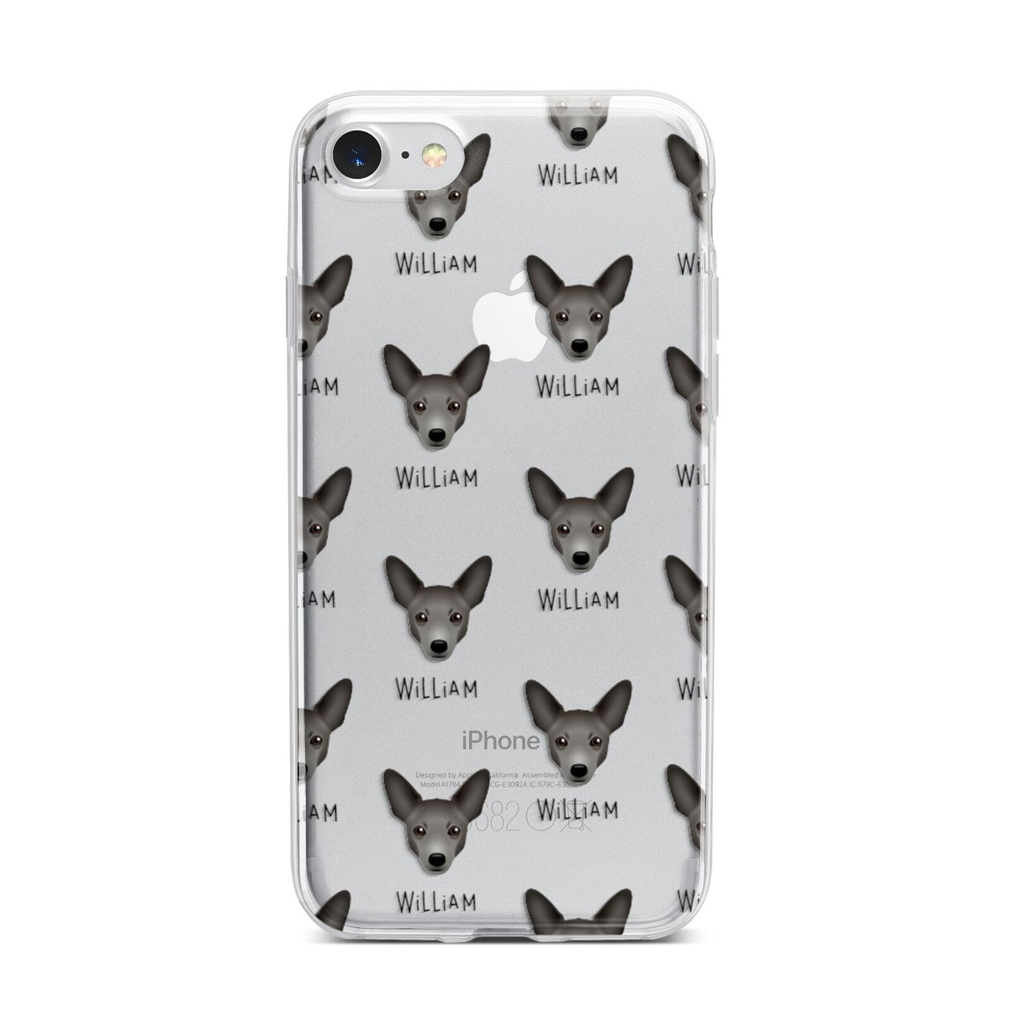 Portuguese Podengo Icon with Name iPhone 7 Bumper Case on Silver iPhone