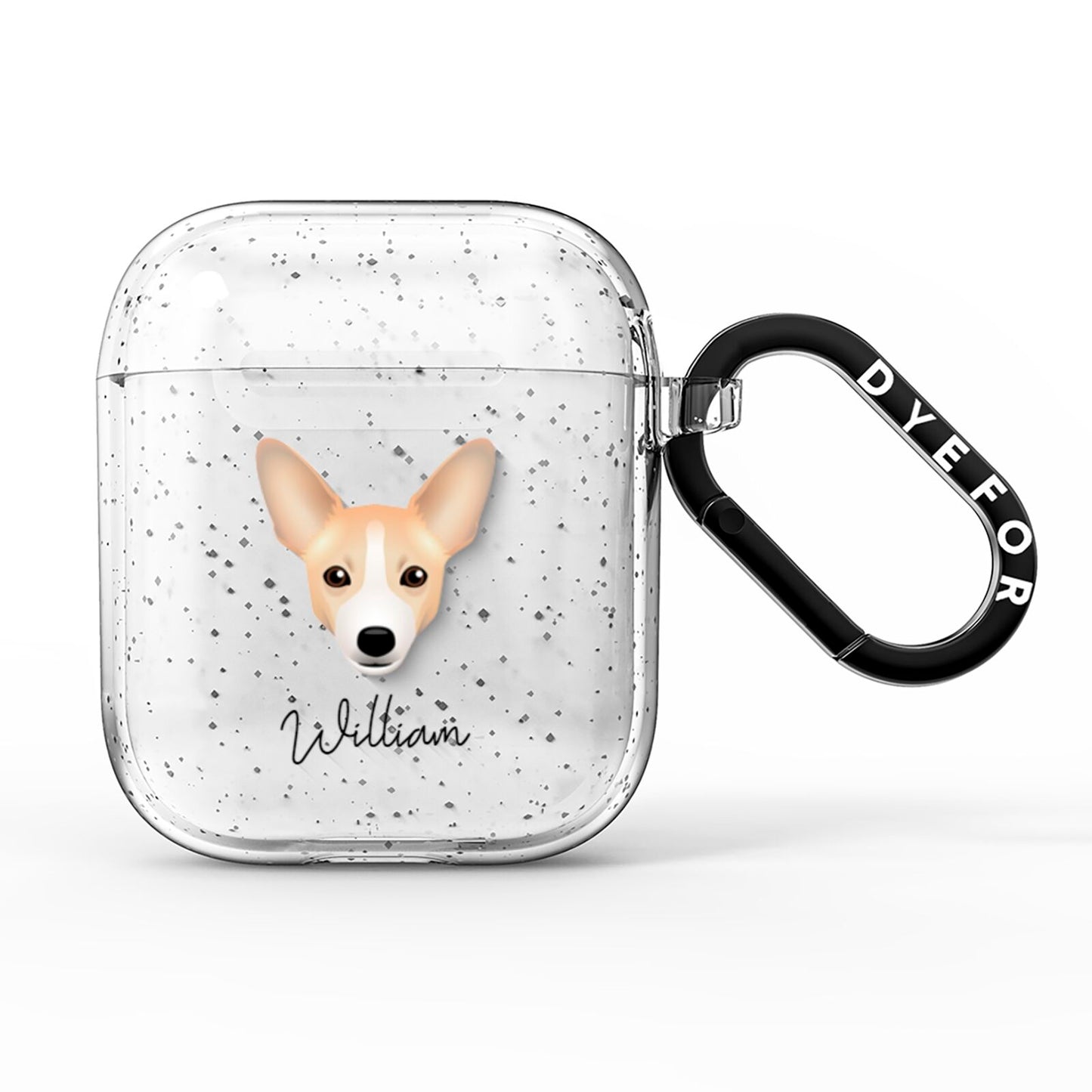 Portuguese Podengo Personalised AirPods Glitter Case