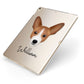 Portuguese Podengo Personalised Apple iPad Case on Gold iPad Side View